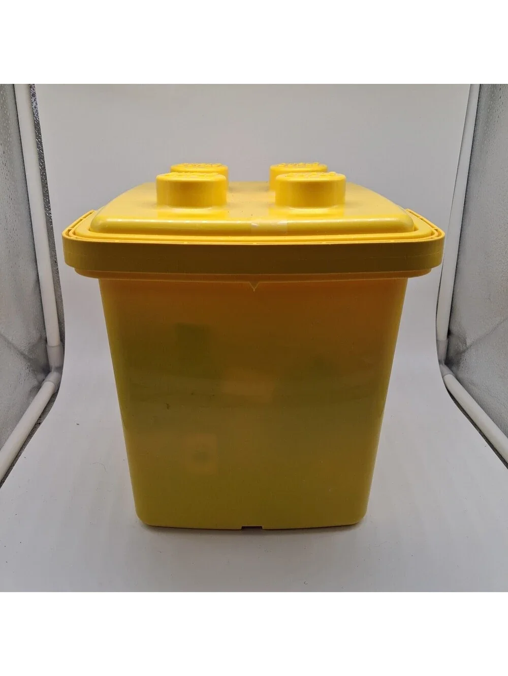 LEGO DUPLO Yellow Storage Carry Case Bin w/ 74 Assorted Building Blocks Bricks